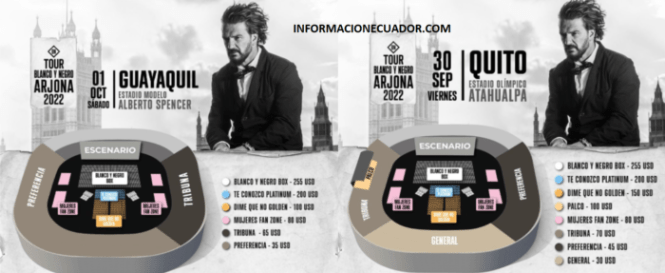 1650452312 106 Concierto Ricardo Arjona Ecuador 2022 precios entradas