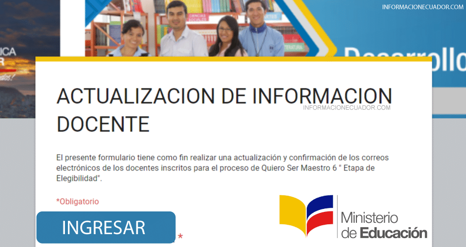 🥇 【 Actualización de datos Profesores registrados Quiero convertirme en ...