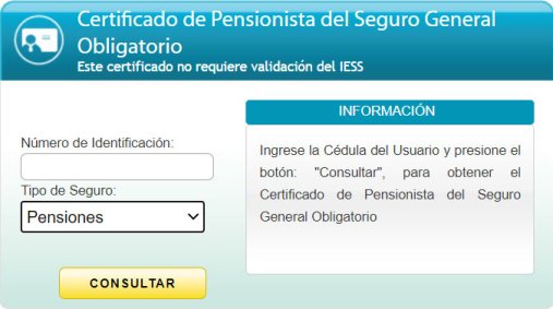 Certificado de pensión de seguro general obligatorio